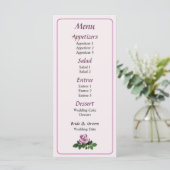 Delicaat Roze Roos Menu... Menu (Staand voorkant)