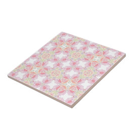 Delicaat roze rozenpatroon tegeltje
