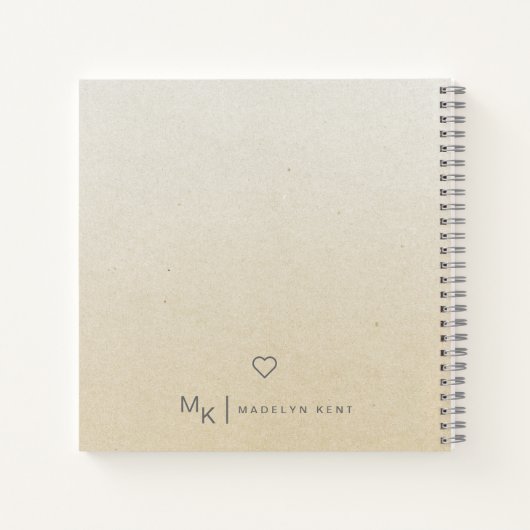 Delicaat Script Golden Gradient gepersonaliseerd Notitieboek (Achterkant)