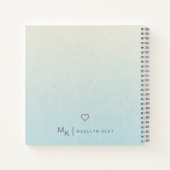 Delicaat Script Gradient Blauw Groen Gepersonalise Notitieboek (Achterkant)