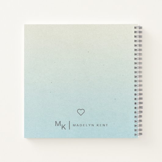 Delicaat Script Gradient Blauw Groen Gepersonalise Notitieboek (Achterkant)