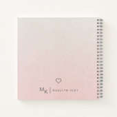 Delicaat Script Gradient Pink Gepersonaliseerd Notitieboek (Achterkant)