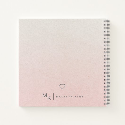 Delicaat Script Gradient Pink Gepersonaliseerd Notitieboek (Achterkant)