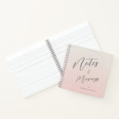 Delicaat Script Gradient Pink Gepersonaliseerd Notitieboek (Binnen)
