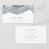 Delicaat stoffig blauw agaat visitekaartje (Voorkant / Achterkant)