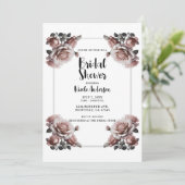 Delicaat Stoffig Roze Rozen Elegant Vrijgezellenfe Kaart (Staand voorkant)