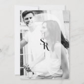 Delicaat Vellum Transparant Zwart Wit Initialen Save The Date (Achterkant)