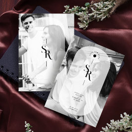 Delicaat Vellum Transparant Zwart Wit Initialen Save The Date