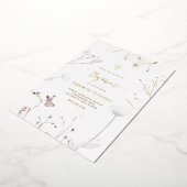 delicaat wildbloemen Baptisme Folie Uitnodiging (Gedraaid)