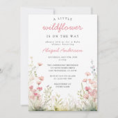 Delicaat Wildflower Baby shower Kaart (Voorkant)