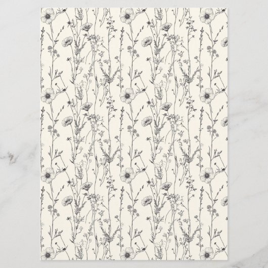 delicaat wildflower border bruiloft menu (Achterkant)