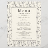 delicaat wildflower border bruiloft menu (Voorkant)