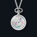 Delicate 3D Pastel Flowers Horloge Ketting<br><div class="desc">Introductie van onze Delicate Pastel Flowers 3D Watch Ketting, een charmante combinatie van functionaliteit en elegantie. Dit unieke ketting heeft een sierlijke horlogebandje versierd met delicate pastelbloemen in een boeiend 3D-design. Vervaardigd met nauwgezette aandacht voor detail, dient de horlogehanger zowel als een stijlvol accessoire als een praktisch uurwerk. De zachte...</div>
