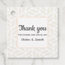 Delicate abstracte bladeren dank u bruiloft