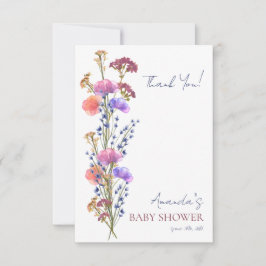 Delicate Acryl Bloemen Boeket Baby shower Bedankkaart