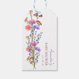 Delicate Acryl Bloemen Boeket Baby shower Cadeaulabel