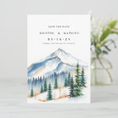 delicate afdrukbare berg save the date (Staand voorkant)