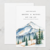 delicate afdrukbare berg save the date (Voorkant / Achterkant)