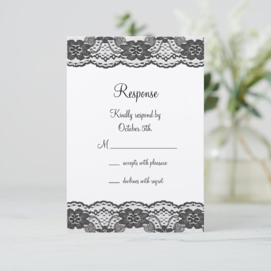 Delicate and Lacy RSVP - champagne (Staand voorkant)