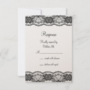 Delicate and Lacy RSVP - champagne Kaartje