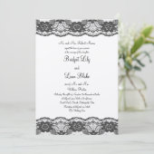 Delicate and Lacy Wedding Invitation - champagne Kaart (Staand voorkant)