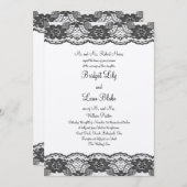 Delicate and Lacy Wedding Invitation - champagne Kaart (Voorkant / Achterkant)