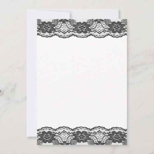 Delicate and Lacy Wedding Invitation (wit) Kaart (Achterkant)