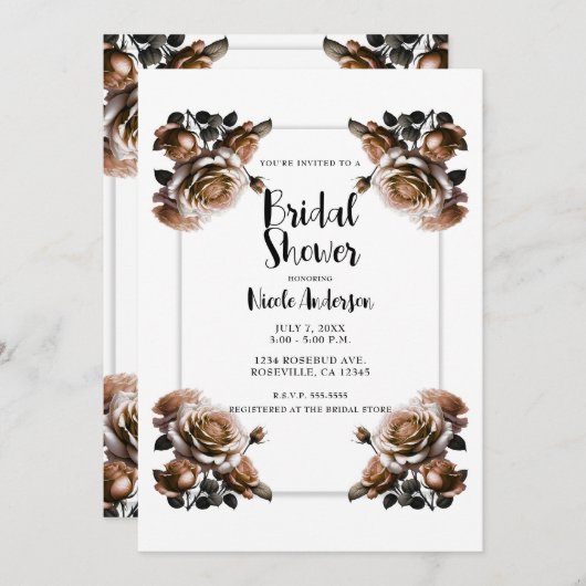 Delicate Antiek perzik Rozen Vrijgezellenfeest Kaart (Voorkant / Achterkant)