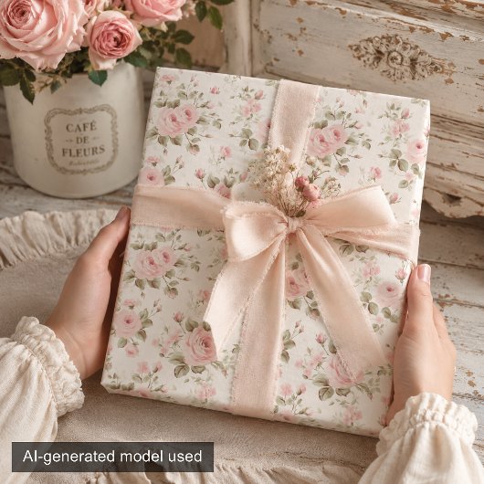 Delicate Antiek | Zachte Pastelroze Roos Decoupage Tissuepapier