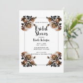 Delicate Antieke Perzikrozen Bruidsdouche Kaart (Staand voorkant)