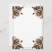 Delicate Antieke Perzikrozen Bruidsdouche Kaart (Achterkant)