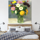 Delicate aquarel boeket kunst canvas afdruk (Insitu (Slaapkamer))