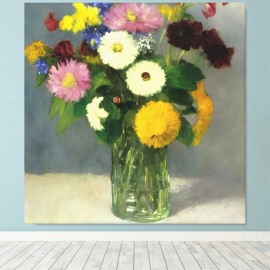 Delicate aquarel boeket kunst canvas afdruk (Insitu (Houten vloer))