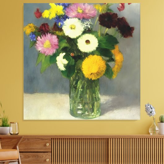 Delicate aquarel boeket kunst canvas afdruk (Insitu (Woonkamer))