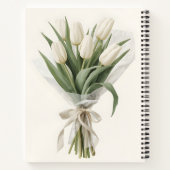 Delicate aquarel witte tulp boeket notitieboek (Achterkant)