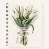 Delicate aquarel witte tulp boeket notitieboek (Voorkant)