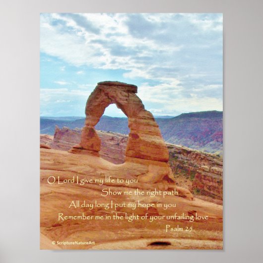 Delicate Arch, Arches Nat'l Park, psalm 25 Poster (Voorkant)