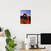 Delicate Arch bij zonsondergang met besneeuwde La Poster (Thuiskantoor)