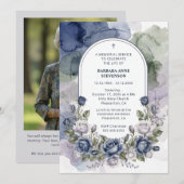 Delicate Arch Blue Green Floral Watercolor Effect  Kaart (Voorkant / Achterkant)