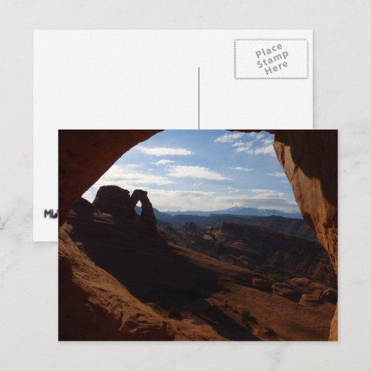 Delicate Arch door Rock Window bij Arches Briefkaart (Voorkant / Achterkant)