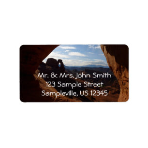 Delicate Arch door Rock Window bij Arches Etiket