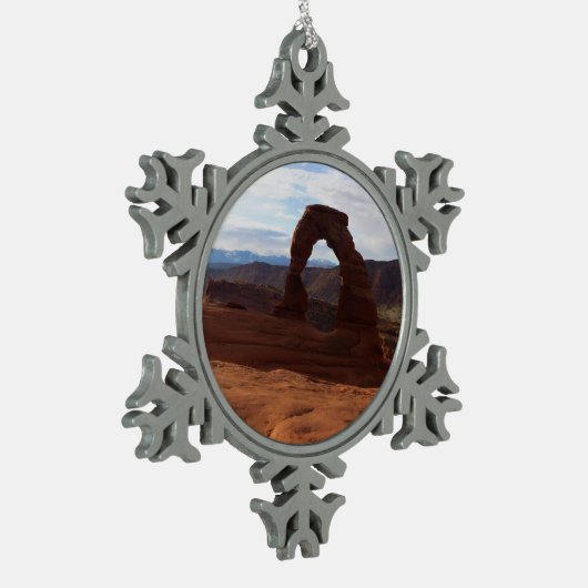 Delicate Arch I in Arches National Park Tin Sneeuwvlok Ornament (Links)