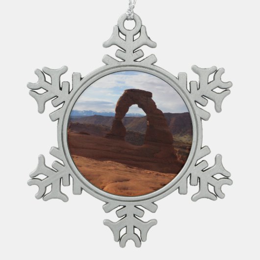 Delicate Arch I in Arches National Park Tin Sneeuwvlok Ornament (Voorkant)