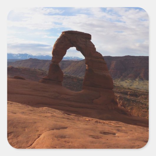 Delicate Arch I in Arches National Park Vierkante Sticker (Voorkant)
