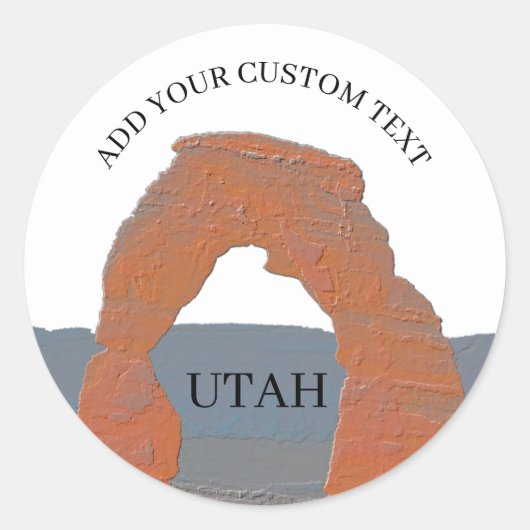 Delicate Arch in Arches National Park Utah Custom Ronde Sticker (Voorkant)