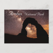 Delicate Arch Onder Sterrenhemel Arches NP Ansicht Briefkaart (Voorkant)