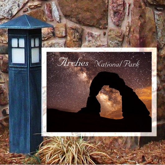 Delicate Arch Onder Sterrenhemel Arches NP Ansicht Briefkaart