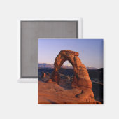 Delicate Arch op zonsondergang met sneeuw bedekt L Magneet (Voorkant / Achterkant)