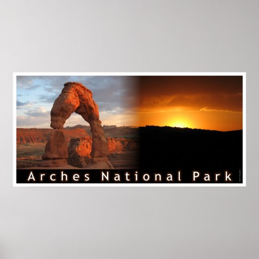 Delicate Arch Sunset Combo Poster (Voorkant)