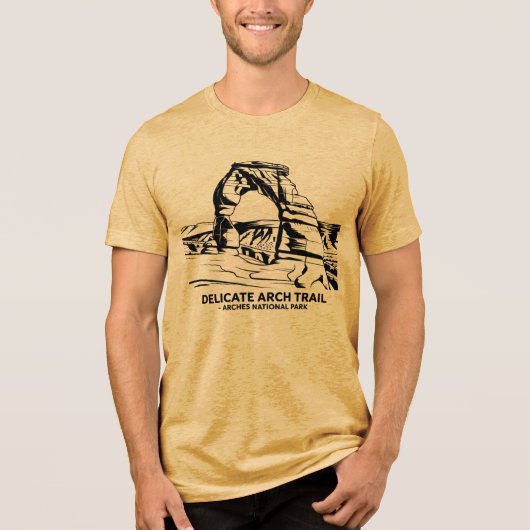 Delicate Arch Trail – Arches National Park Line Ar Tri-Blend Shirt (Voorkant)